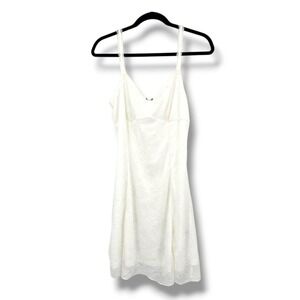 All In Favor White Lace‎ Mini Dress Sleeveless Lined V Neck Summer Dress